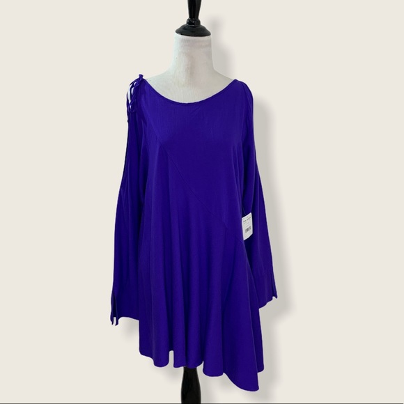Free People Clear Skies Tunic Mini Dress Violet - Picture 3 of 10